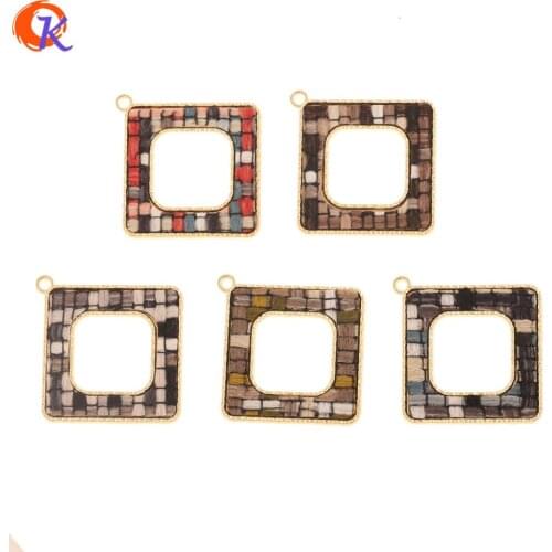 Cordial Design 50Pcs 32*32MM Jewelry Accessories/Charms/Hand Made/Earrings Parts/Fabric Effect/DIY Pendant/Earring Findings