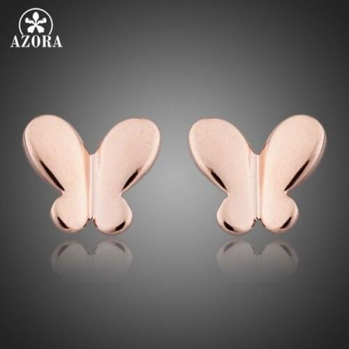 AZORA Rose Gold Color Butterfly Earring TE0094