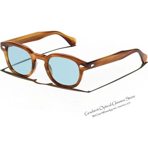 Pirate Captain Johnny Depp Lemtosh Eyewear Acetate Vintage Oval Sunglasses Polarized UV400 Men Women Retro Driving Sun glasses