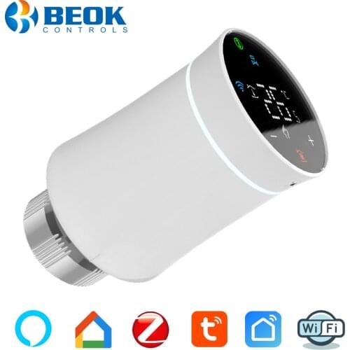 Beok Zigbee Thermostat for Wifi Thermostatic Radiator Valve Actuator Temperature Controller Smart Programmable Works with Alexa