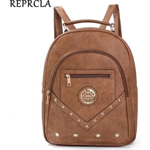 Large Capacity Women Backpack Vintage PU Leather School Bags for Teenage Girls High Quality Shoulder Bag Female Bagpack Mochila