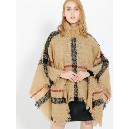 2019 New Design Winter Warm Bohemia plaid Ponchos And Capes For Women Oversized Shawls Wraps Cashmere Pashmina Female Bufanda