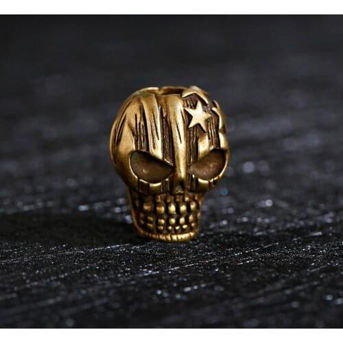 1 Piece Personality Five-pointed Star Skull Beads With Rose Gold Copper For Handmade DIY Bracelet Making Parts
