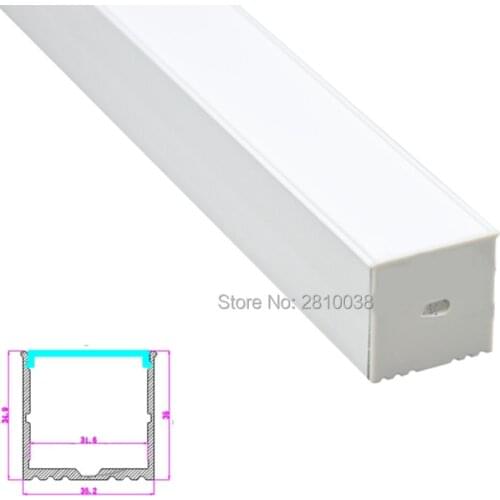 10 X 1M Sets/Lot Extruded Aluminum U channel and 35x35mm aluminum led profile housing for recessed wall lamps