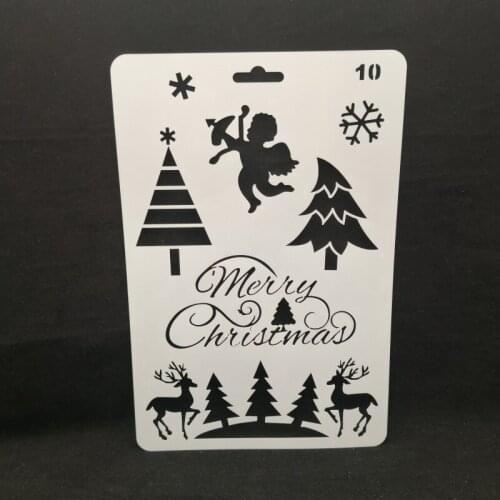 17.5*26 Christmas Layering Stencils for Diy scrapbook/photo album Decorative Embossing coloring,painting stencil,home decor