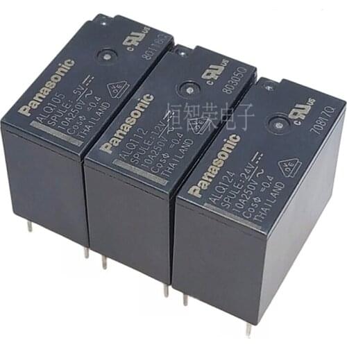 2PCS/lot Relay ALQ105 ALQ112 ALQ124 JQ1P-5V-F JQ1P-12V-F JQ1P-24V-F 10A 5PIN