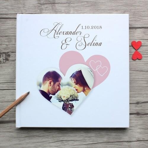 Forever Love White Wedding Guest Book Alternative,Custom Travel Memoir Guestbook,Personalized Graduation Photo Album Guest Book