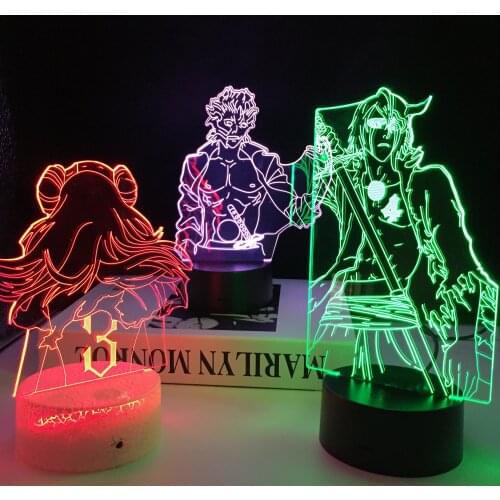 Anime Bleach Character Figure 3d Lamp For Cool Child Birthday Gift Acrylic Led Night Light Bedroom Decor Nightlight Bleach