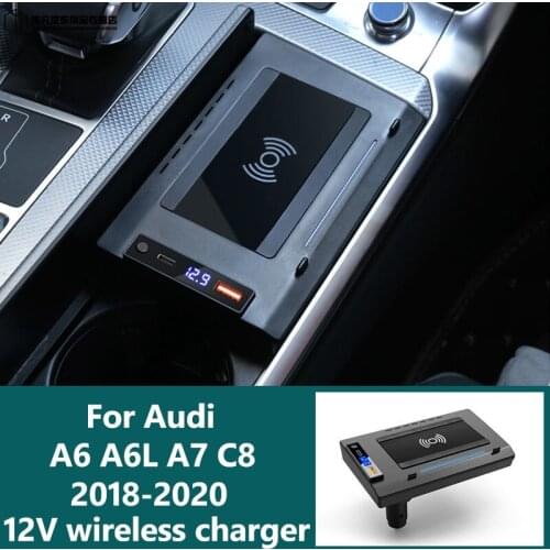 15W wireless charger For Audi A6L A6 A7 C8 2019 2020 modified accessories mobile phone QI fast car wireless charging board