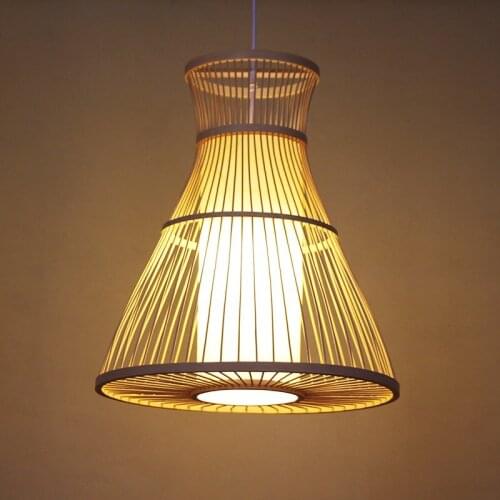 Bamboo Horn Weaving LED Pendant Lamps AC 90-260V E27 Pendant Lights Restaurant Coffee Bar Home Lighting Decor Pendant Light G064