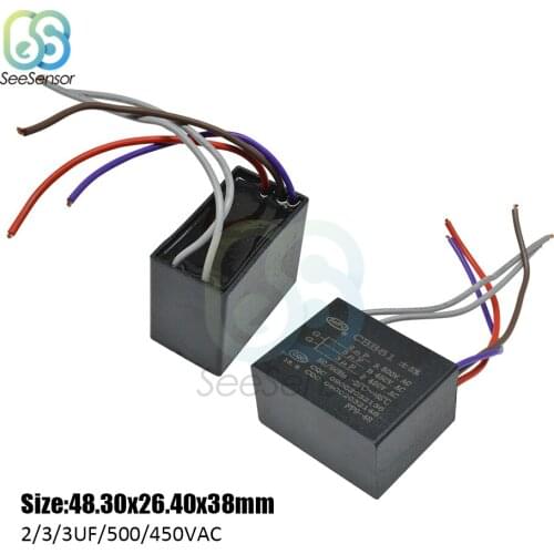 CBB61 Starting Capacitance AC Fan Capacitor 2UF+3UF+3UF AC 500V 450V 5 Wires CBB Motor Run Capacitor For Ceiling Fan