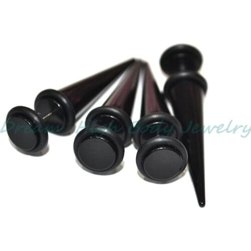 Black Fake Ear Piercing Expander Ear Plugs Tunnel 8mm UV Acrylic Earring Hot Sale Body Jewelry 50pcs/lot Free shipping