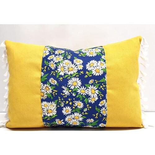 Floral 2PCS Set Handmade Linen Fabric Cushion Cover Pillowcase