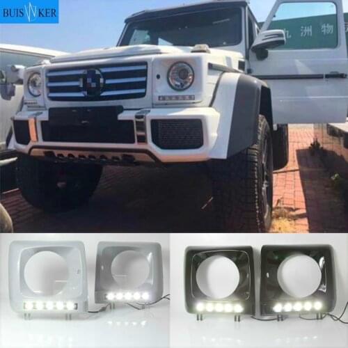 1 Set Daytime running lights DRL LED For Mercedes Benz G500 G55 G63 W463 1990-2016 Fog Lamp Cover Frame