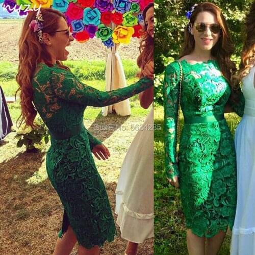 Elegant Green Lace Cocktail Dresses 2020 NYZY C2 Short Formal Dress Party Evening Homecoming