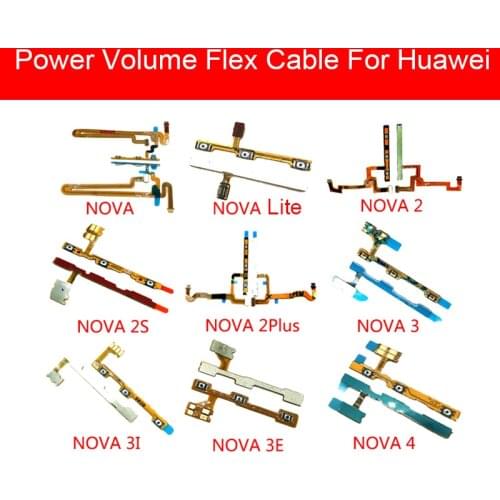 Volume & Power Flex Cable For Huawei Nova 2 2i 2Plus 2S 3 3e 3i 4 4e 5i 5Pro Lite Power Volume Side Button Flex Ribbon Parts