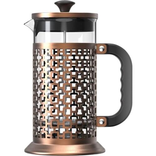 French Press Coffee Tea Maker(34Oz)Heat-Resistant Glass 304 Stainless Steel Coffee Press Pot with 3 Filter Screen