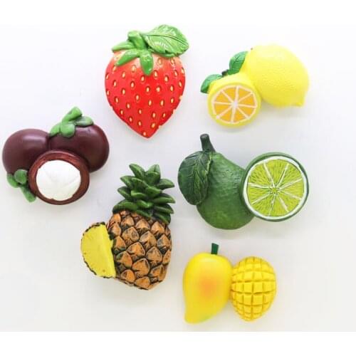 Fridge magnet fruit mini model kids like resin stereo strawberry cherry lemon decoration magnetic sticker gift creative paste