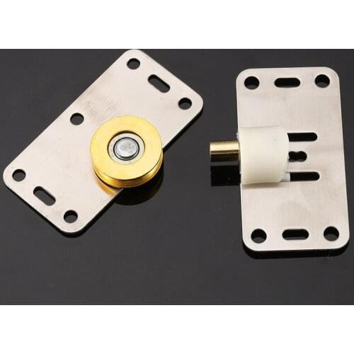 Furniture Stainless Steel Brass Concave Wheel Pulley Chifforobe Sliding Gate Pulley Rail Hardware Accessories 1pair