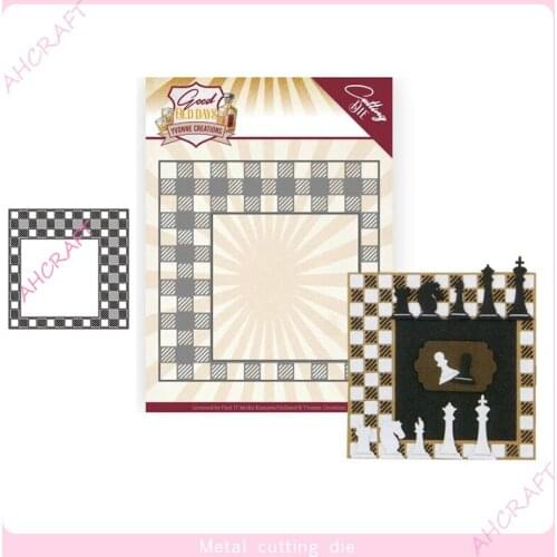 Checkered diagonal frame Metal Cutting Dies for DIY Scrapbooking Photo Album Decorative Embossing PaperCard Crafts Die2020
