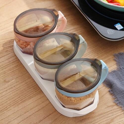 Spice jar Tins set salt and pepper shakers seasoning container box spices storage box condiment bottle spice rack organizer