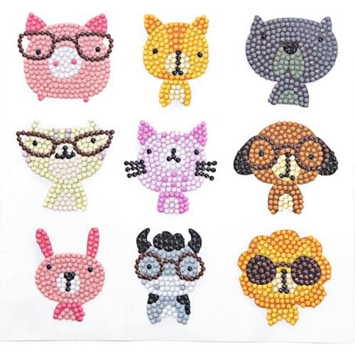 Childrens handmade DIY diamond painting kit, digital kit for cartoon eye pig simple strokes, easy to DIY, mosaic sticker craft