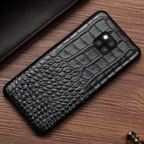 Original Genuine cowhide Phone Case For Huawei p20 p30 Pro P9 P10 Lite Crocodile texture For Honor 20 10 lite 8X 9x P Smart case