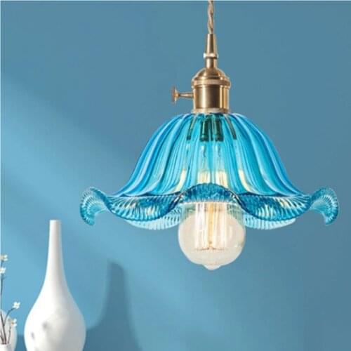 Brass glass Pendant Light Nordic Creative minimalist single head E27 Pendant Lamp For Restaurant bar balcony cafe ZM101405