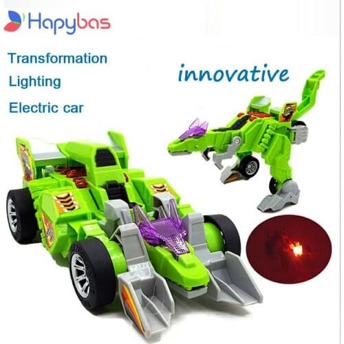 Promotion, Dinosaur Transformation electric car sound and lighting Multi-functional toys Robot Model Gifts For children