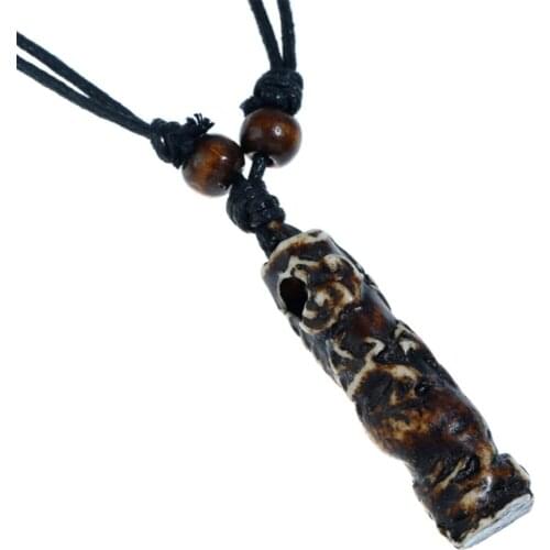 Adjustable Black Rope Chain Necklace Vintage Brown Resin Long Pendant Necklace For Men Women Ethnic Jewelry Wholesale Prices