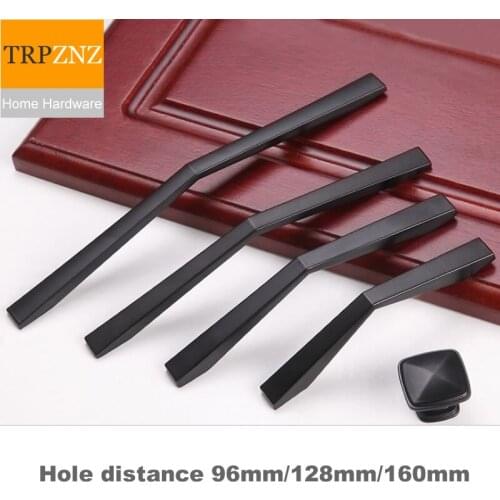 Modern minimalist design black / chrome surface wardrobe desk/furniture handle knob,Zinc alloy,easy to intall,furniture hardware