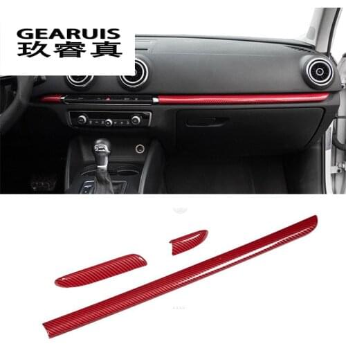 Car Styling Center Console Dashboard Trim Door Decoration Cover Sticker Trim For Audi A3 8V S3 Stainless Steel Auto Accessories
