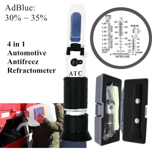 30-35% Vehicle Urea Tester Ethylene Glycol Antifreeze Freezing Point Car Battery Refractometer Tester With Retail Box 40%off
