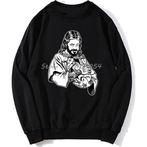 Men Hoodie Atheist Jesus Loves Satan Baphomet Goat Hoodies Spring Autumn Men Pullover Sweatshirts Harajuku Streetwear