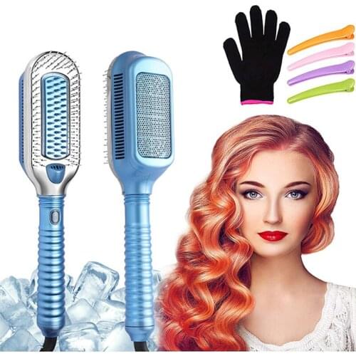 Hair Straight Styler Corrugation Curling Iron Hair Curler Comb Hair Straightener Flat Irons Straightening Brush Hot Heating Comb