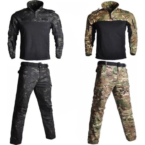 Military Uniform Tactical Hunting Camouflage Clothes Men Frog Suits Ghillie Suit Army Training Airsoft Sniper Combat Shirt+Pants