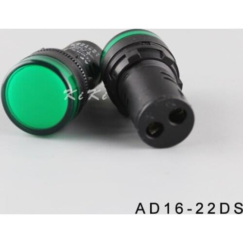 Green high brightness LED Light 220V Signal Lamp Electric Cabinet use pilot lamp 10pcs/Lot Indicator Light