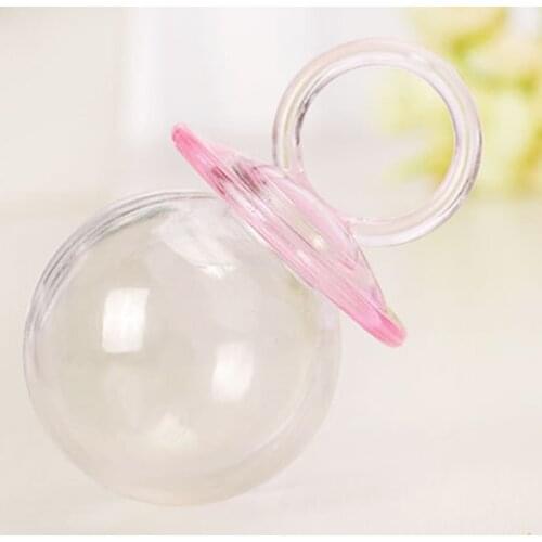 24Pcs Transparent Nipple Shape Plastic Candy Box for Wedding Birthday Party Candy Bar Decoration Supplies Gift Package for Kids