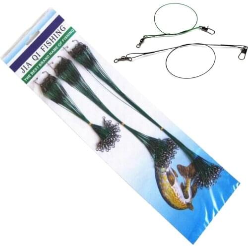 60Pcs/72Pcs Anti-bite Stainless Fishing Wire Line Leash Lure Fishhook Line 15cm/21cm/25cm Fishing Leash With Swivel Snap A41