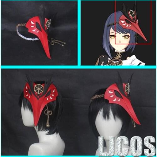 Anime Genshin Impact Kujo Sara Cosplay Mask Men Women Girls Student Handwork Hair Accessories Take Photo Props Cosplay Costume