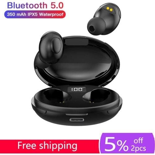 TWS Bluetooth Headphones Wireless Earbuds HiFi Touch Control Music Earphones Waterproof Sport Headset with Mic