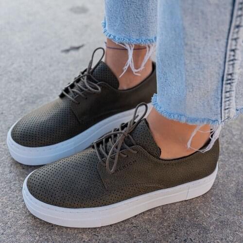 Chekich Womens and Mens Casual Shoes Khaki Color Faux Leather Laces Spring Autumn Seasons Classic Wedding New Fashion Orthopedic Lightweight Sneakers Office Green Breathable Bride Flexible High Quality CH061 Women V1