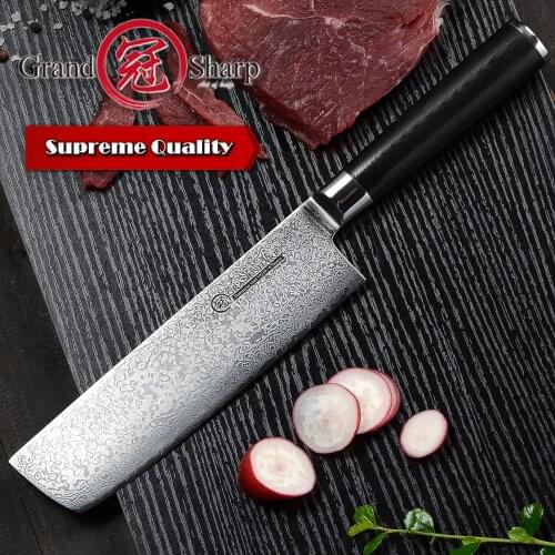 Damascus Cleaver Knife Nakiri 7 Inch Japanese Stainless Steel vg10 Kitchen Chef Slicing Fruit Vegetable Sharp Knife G10 Handle