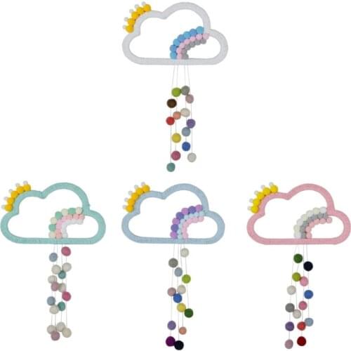 Nordic Style Rainbow Raining Cloud Decoration Baby Room Wall Hanging Kids Children Room Accessories Photo Props