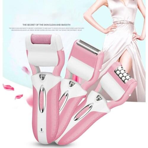 3 In 1 Electric Epilator Hair Removal Painless Shaving Bikini Trimmer Foot File Pedicure Tools High Quality and Brand New