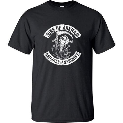 Sons of Arkham Tshirt Men T Shirt Tshirts Original Summer Cotton Short Sleeve Black White Harajuku Anarchist T-Shirt Tees Tops