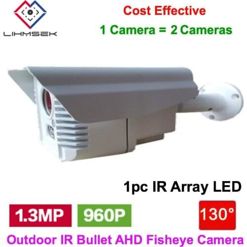 2.1mm 130 degree Panoramic Megapixel Lens 960P 1.3 Megapixel AHD Fisheye Camera CCTV For Outdoor use, waterproof IP66