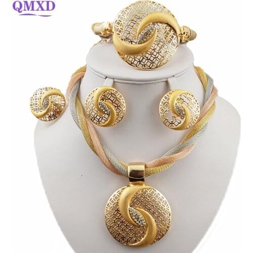 Free Shipping African Gold Jewelry sets Wedding Jewelry set Gold women Necklace African Costume Jewelry set