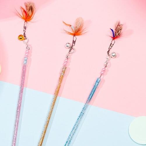 Cat Wand Extendable Funny Interactive Toy Fake Feather Kitten Teaser Pet Teaser Toy Cat Interesting Training Toys Pet Product