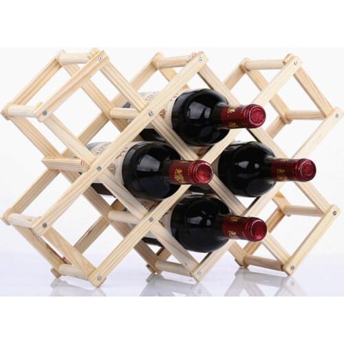 Creative folding wine wooden frame European wooden wine display stand solid wood wine rack WF4201513